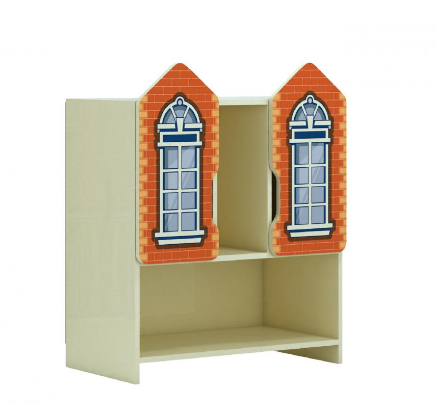 Шафа низька для зберігання засобів навчання "Старе місто", з фотодруком , АНШАР ГРУП (5608), 800х320х905 мм